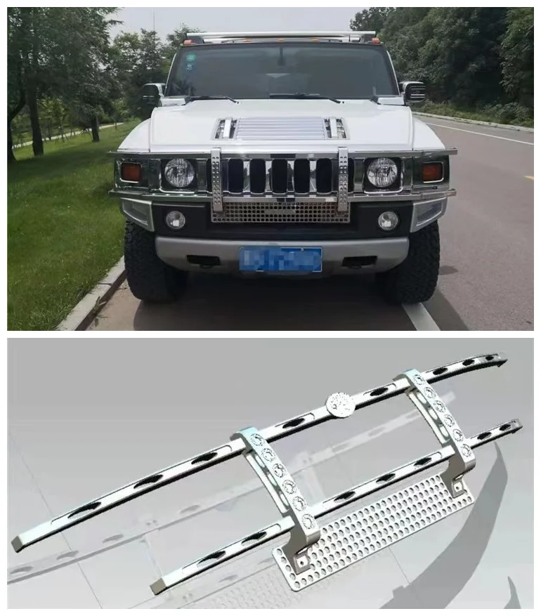 

Electroplating Front Bumper Protector Guard Skid Plate Fit For Hummer H2 2003-2009