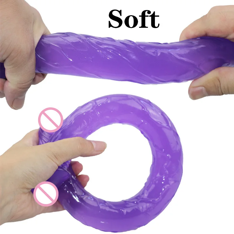 Double Headed TPE Dildo Huge Polka Dot Thread Penis Vagina Anal Butt Suction Cup Gay Les lesbian Woman MAN Sex Toy Shaped Dildo