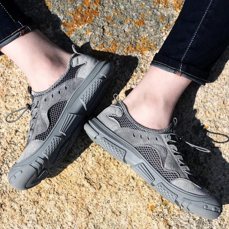Летняя мужская обувь, спортивная обувь для походов на открытом воздухе, дышащая обувь для прогулок, водонепроницаемая, быстросохнущая, износостойкая мужская обувь Летняя мужская обувь, спортивная обувь для походов на открытом воздухе, дышащая обувь для прогулок, водонепроницаемая, быстросохнущая, износостойкая мужская обувь
