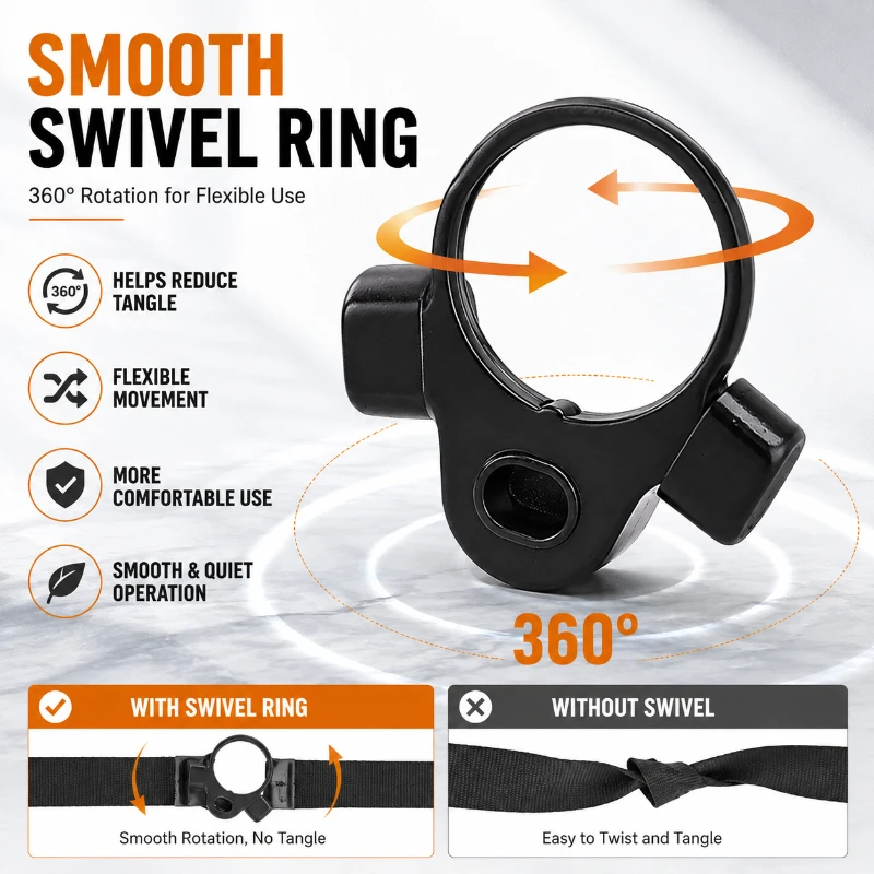 Anti‑Wear Alloy Connecting Ring Quick Disconnect Swivel Buckle Multi‑Scene Outdoor Use Hardware Accessory Black Sand Tone
