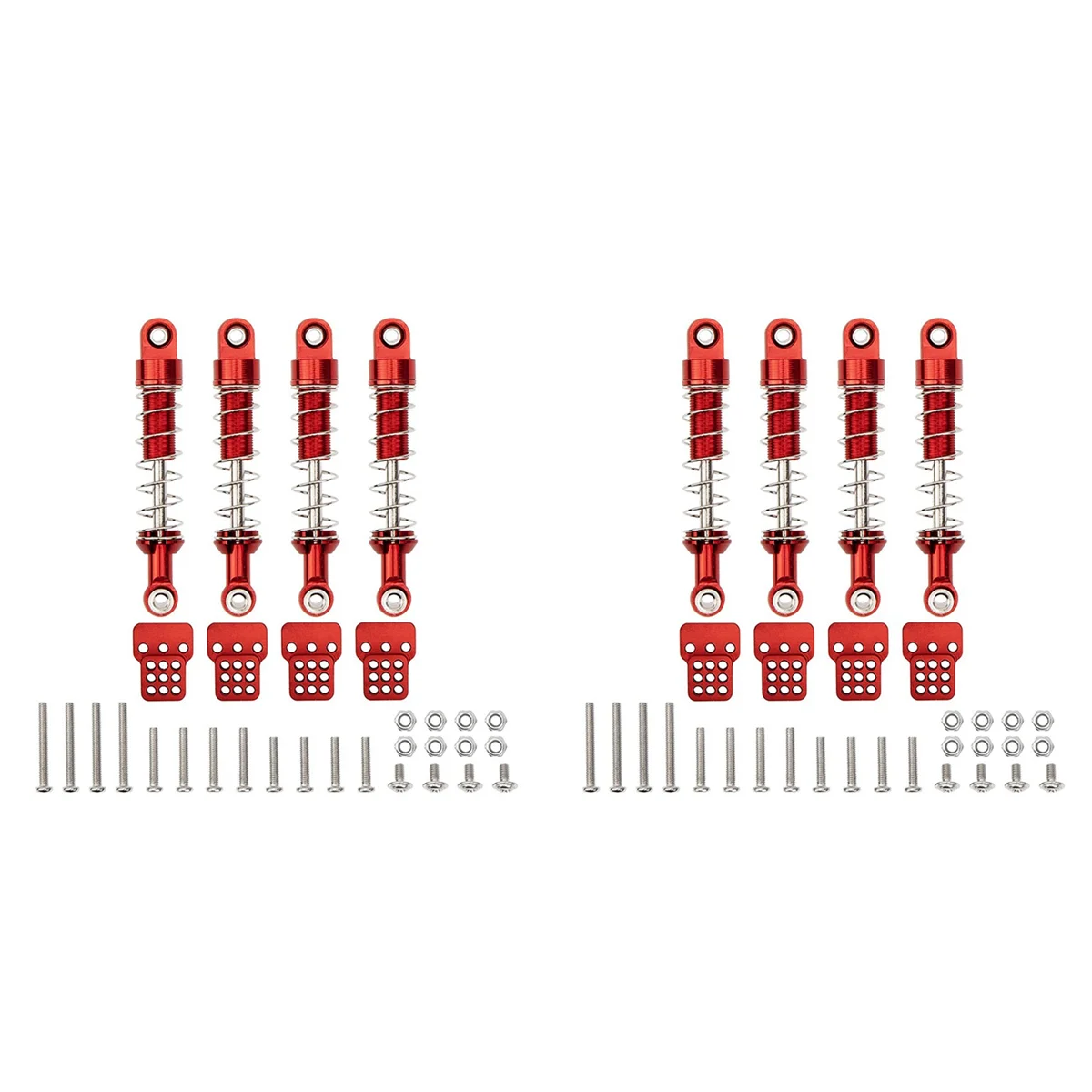 AS96-8Pcs ممتص الصدمات المعدني المثبط مع موسع مقعد جبل ل MN D90 MN-90 MN99S WPL C14 C24 RC قطع غيار السيارات ، 1