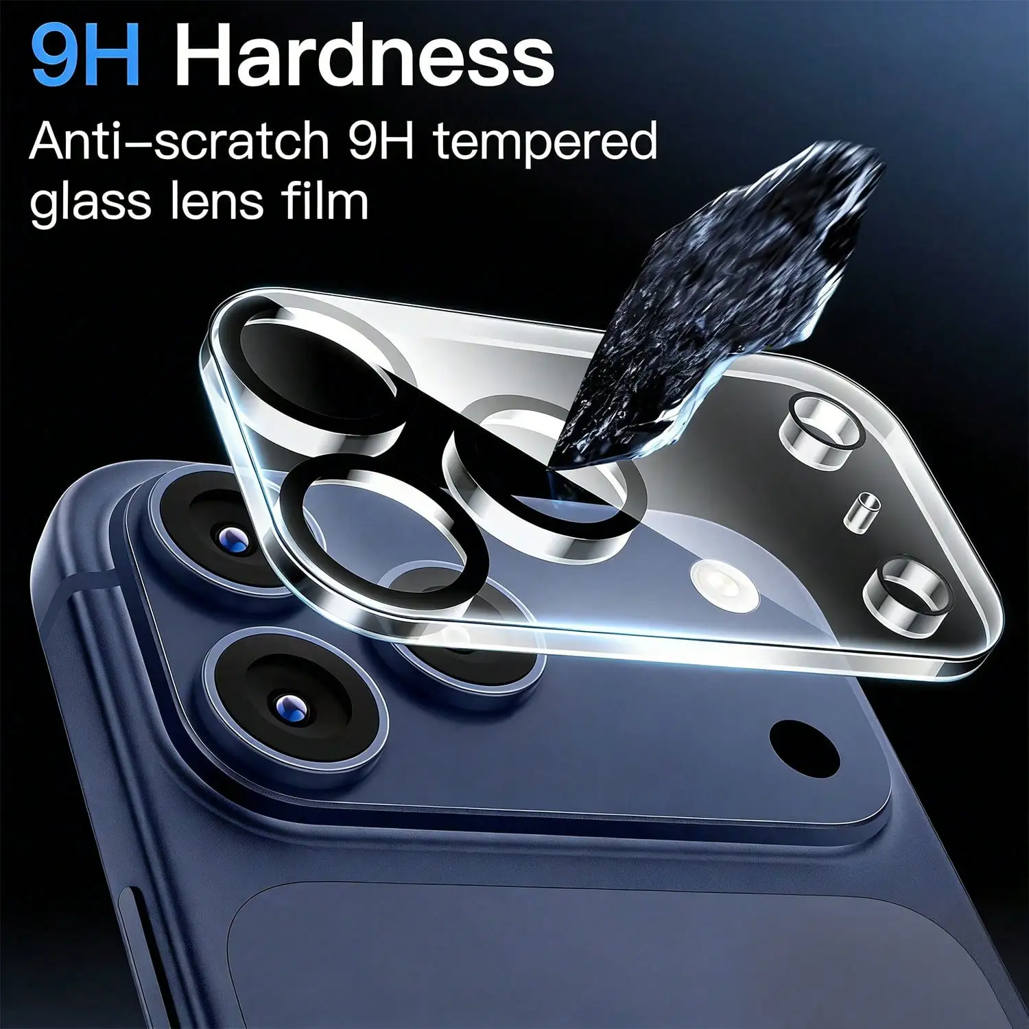 Protector de Lente de Cámara Transparente de Alta Definición, Compatible con iPhone 17 Pro Max/17 Pro/17/Air/16e/16Pro Max/16Pro, Resistente a Arañazos, Dureza 9H, Instalación sin Burbujas, Incluye Adhesivo Antipolvo, Brinda Protección Necesaria
