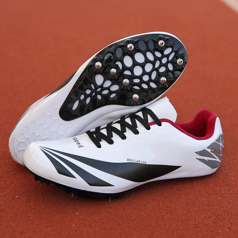 

Sports Shoes for Men and Women Lace Up Lightweight Sports Spikes Outdoor Sports Shoes Pro Track and Field Sprint Shoes Men