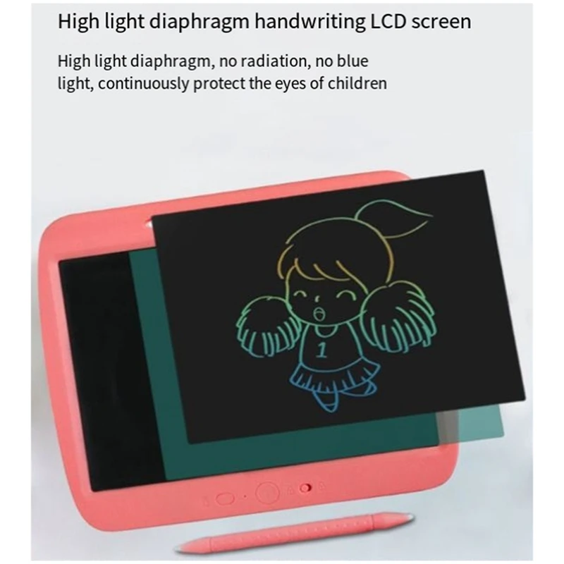 Rechargeable LCD Writing Tablet For Kids, 9 Inch Colorful Doodle Board, Erasable Drawing Tablet Drawing Pad Durable