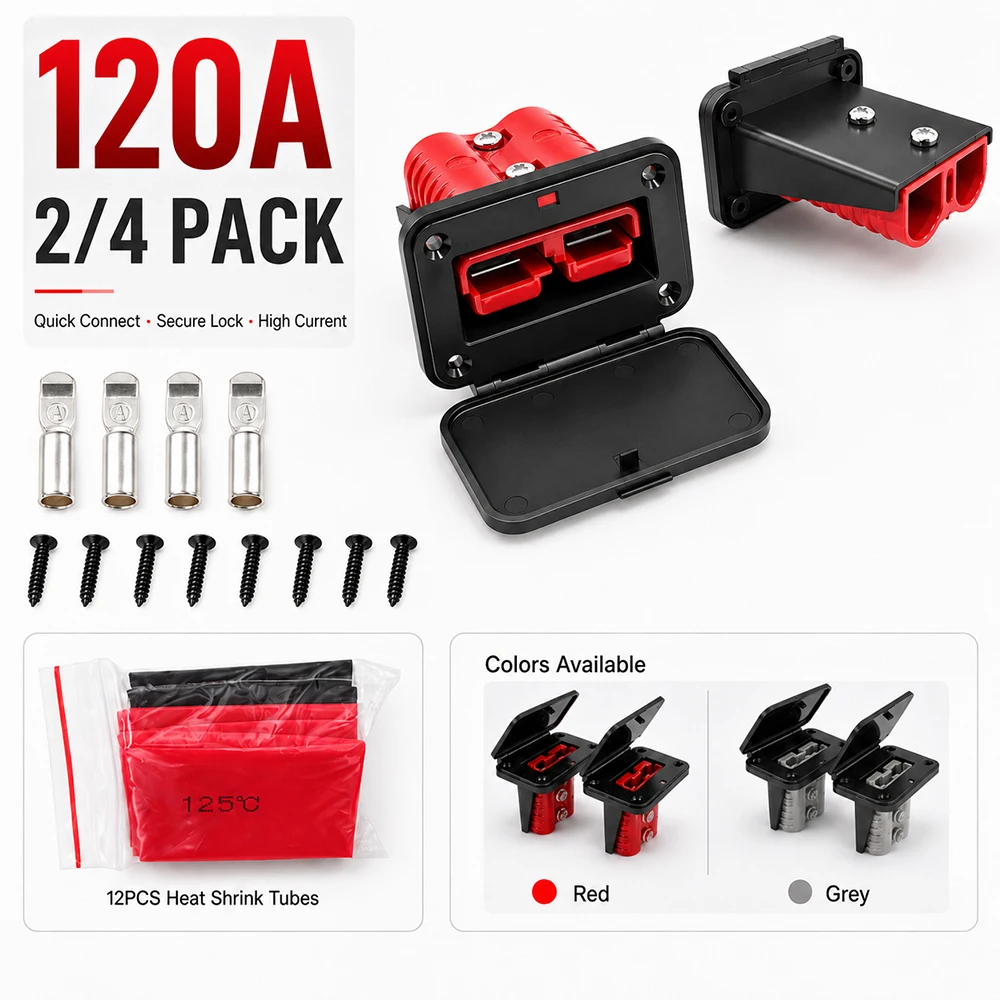 2/4 Stück 120A Batterie-Schnellverbinder Montagehalterung Abdeckung für Wohnwagen, Camper, Boot, LKW Kabelverbinder Stecker