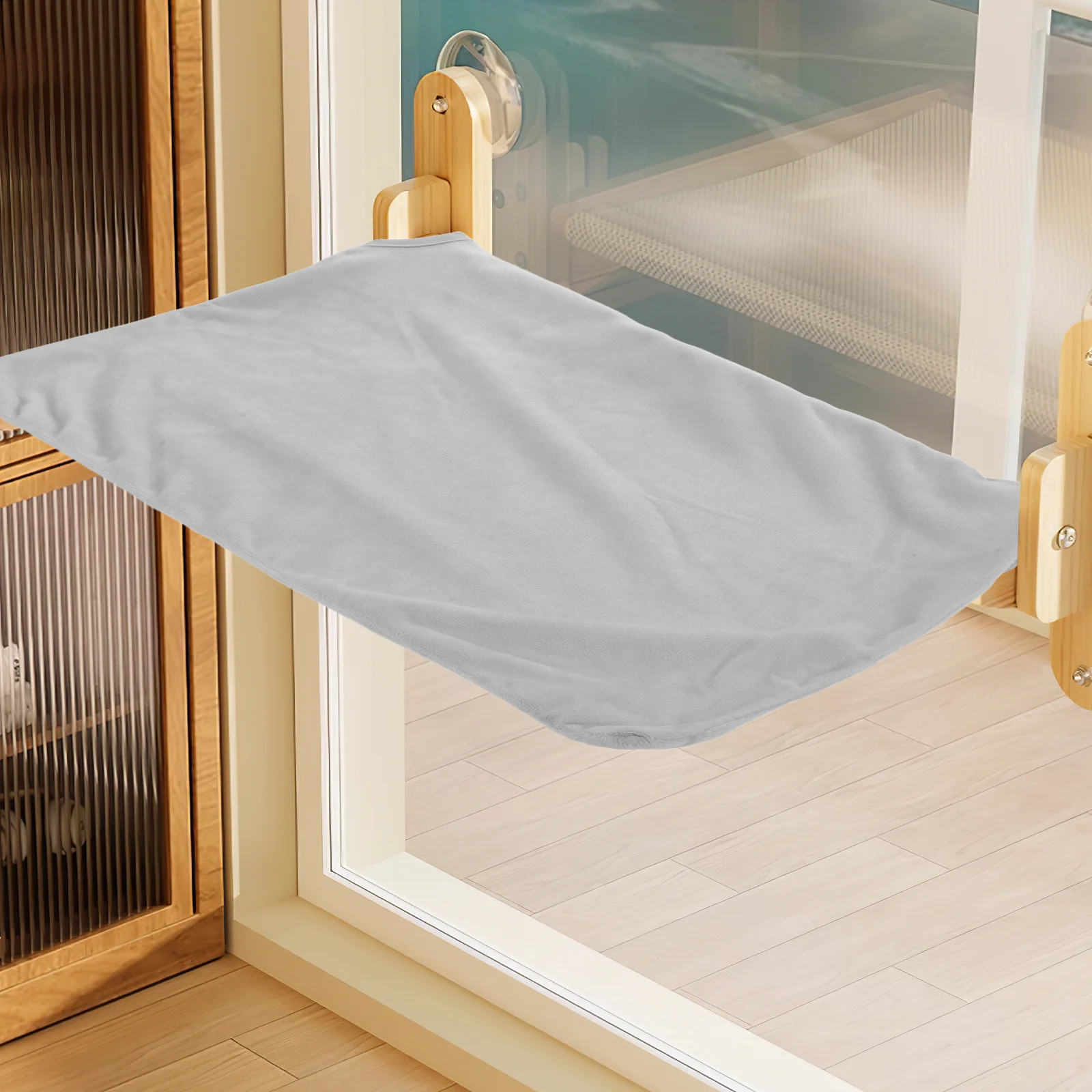 고양이 창문 해먹 커버 교체용 세탁 가능 통기성 탈착식 지퍼형 애완동물 침대 보호대 직사각형 장식 커버