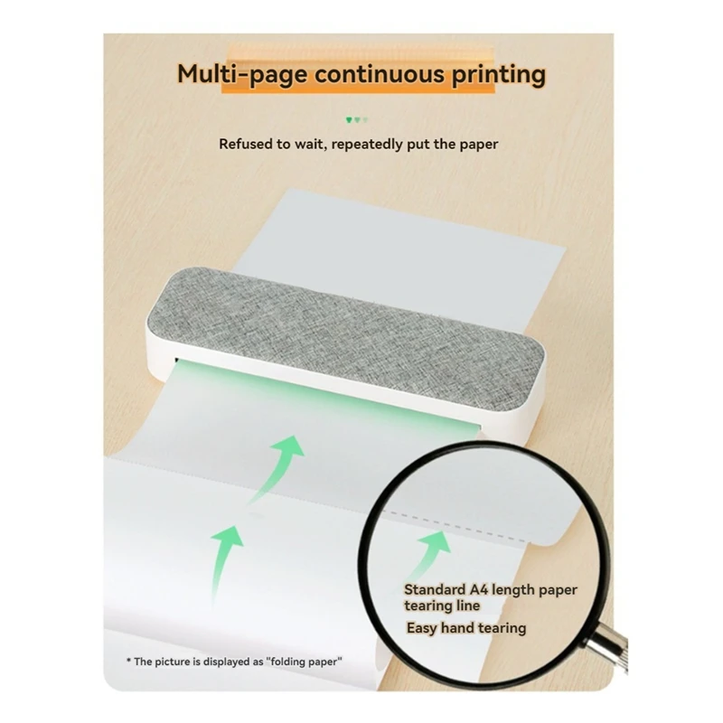 A4 Thermal Paper For Peripage A40 Portable Quick Drying Long Term Retention Period Folded Paper