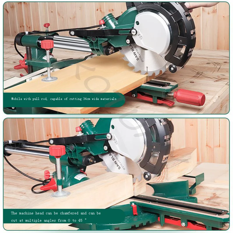 Household Saw Woodworking Pull Rod Saw Aluminum Machine 8 Inch Tie Rod Miter Saw High-Precision Push-Pull Miter Saw