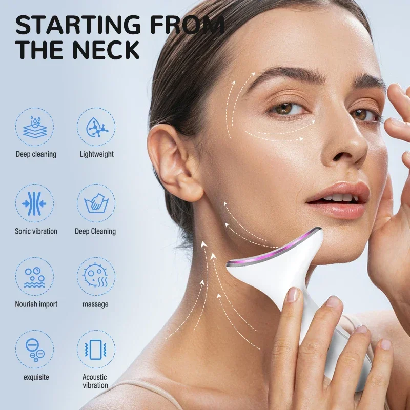 EMS Neck Face Beauty Device LED Photon Therapy Skin Tighten Reduce Double Chin Anti Wrinkle Neck Lifting Massager personal care