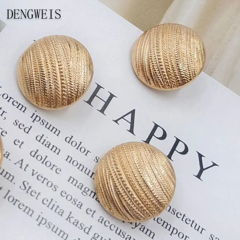 Retro Golden Metal Buttons for Clothing Sweater Coat Sewing Accessories DIY Needlework Handmade Sewing Buttons New 6pcs