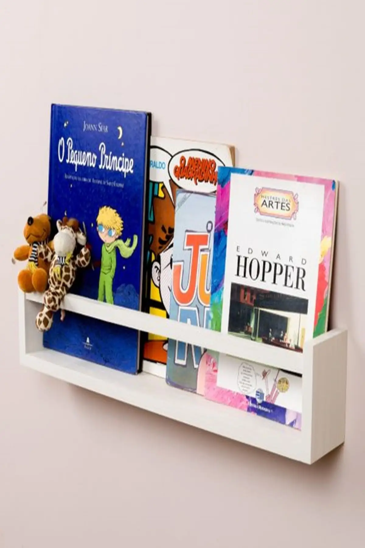 Montesseri Rak Buku Rak Dinding 4 Buah Rak Buku Putih Rak Buku Modern Gaya Persegi Multifungsi