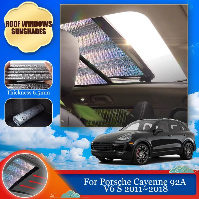Car Sunroof Sunshade For Porsche Cayenne 92A V6 S 2011~2018 2012 Roof Windshield Sunshade Cover Curtain Sun Visor Accessories