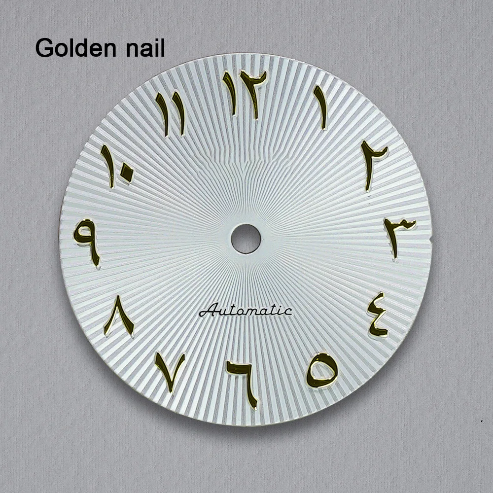 28.5 ミリメートル S ロゴアラブダイヤル NH35/NH36/8215 ムーブメントに適した垂直グレインダイヤル高品質時計修正アクセサリー