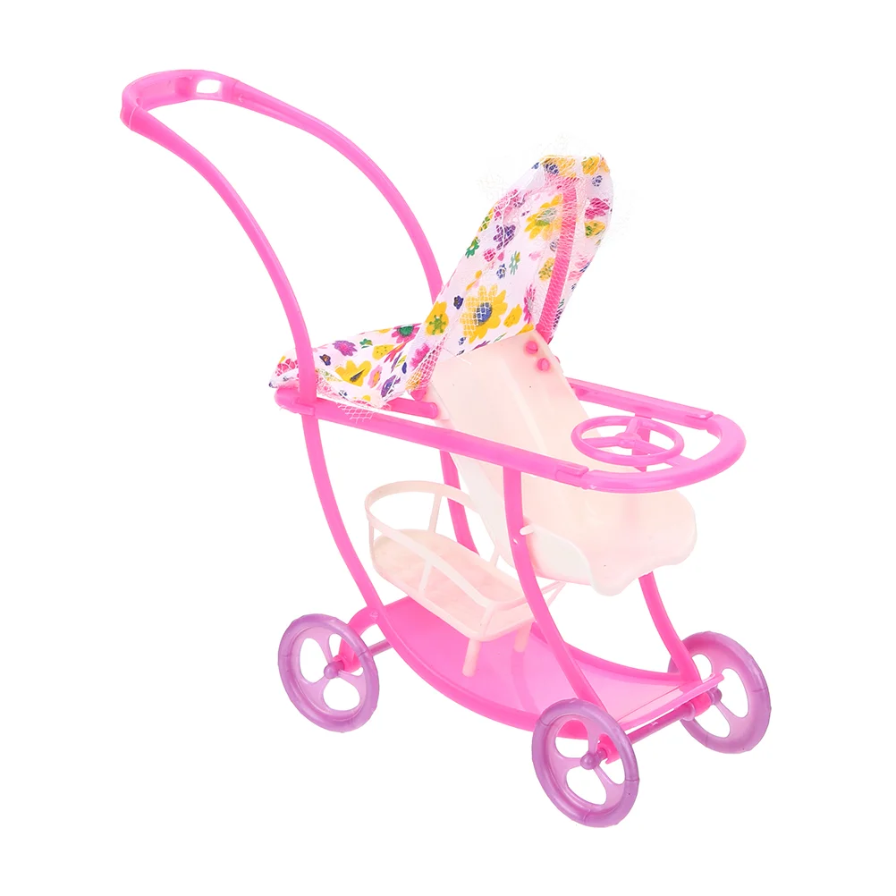 Pushchair Toy Baby Stroller Toddler Toys Household Kids Mini Cloth Pretend Pink Delicate Model Child