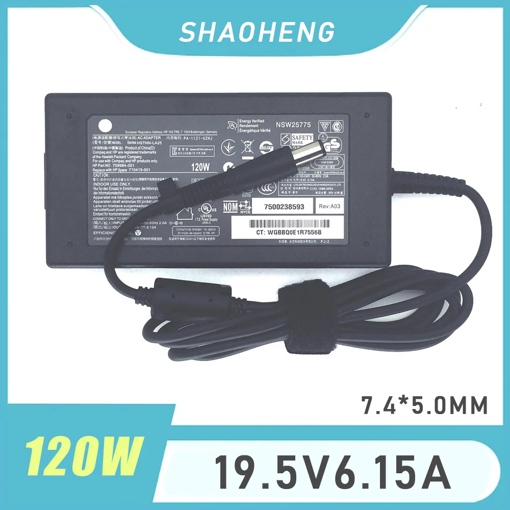 Carregador Original para HP Envy DV6 DV4 DV7 DV6-7300 DV4-5300 DV7-7000 DV7-7300 120W 19.5V 6.15A Adaptador de Laptop Cabo de Alimentação