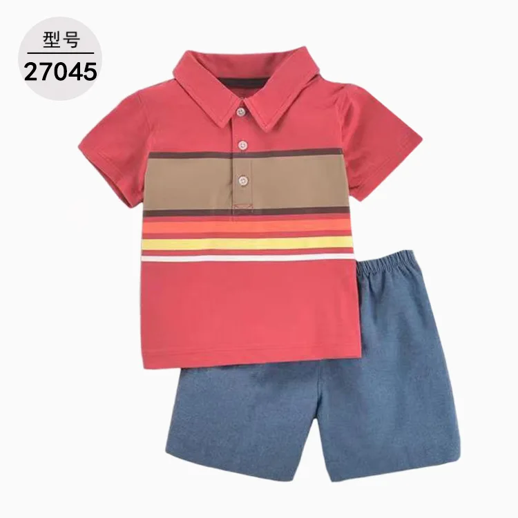 2023 Summer Baby Boys Two Piece Short-sleeved T-shirt + Pants 6M-2T Casual Wear Toddler Children Kids Clothing 2pcs Male Set