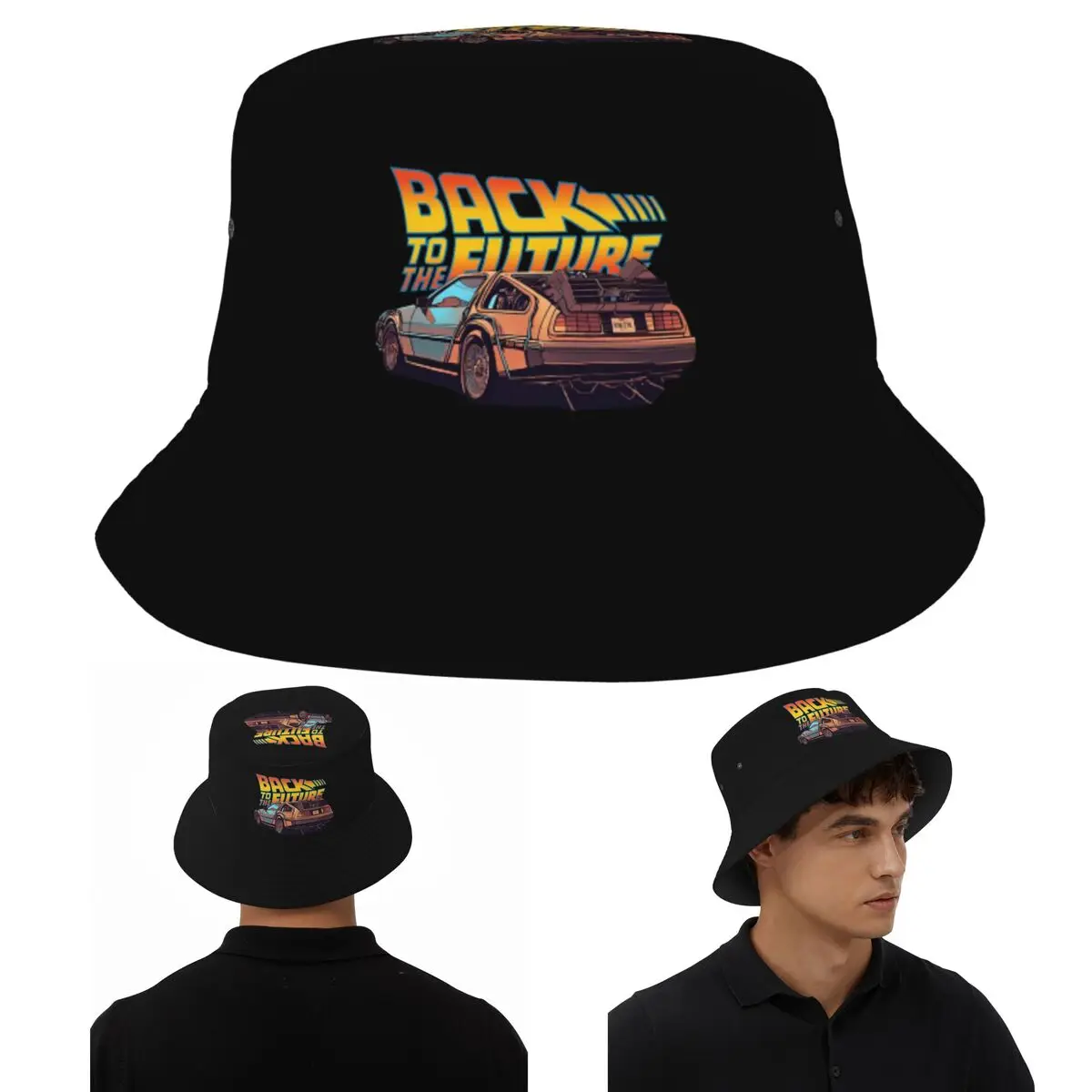 

Шляпа-ведро «Назад в будущее», панамская шляпа, детские рыбацкие шапки «боб» для лета, рыбацкие шапки для мужчин и женщин