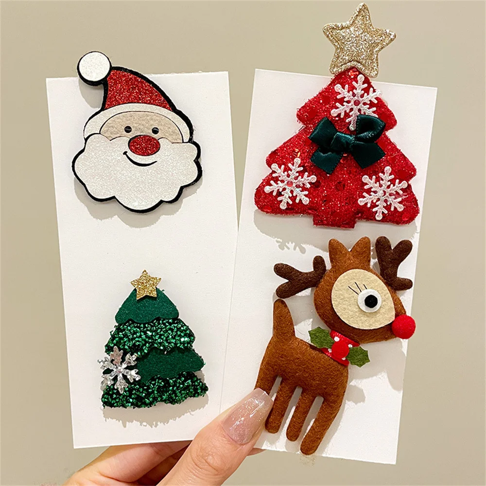 Cartoon Santa Claus Brooch Ins Cute Christmas Badge Holiday Party Lapel Pin Xmas Tree Elk Shape Sweater Bag Accessories Brooch