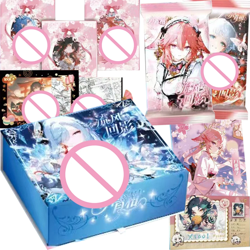 Genshin Impact Game Collection Cards Beautiful and Charming Anime Characters Yae Miko Beelzebul Q-version Cute ID Cards Toy Gift