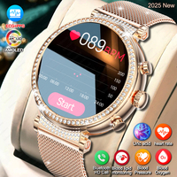 Women diamond Smart Watch ECG Women Health tracking Watch Full Touch Screen BT Call Custom dial Smartwatch For Huawei Xiaomi IOS