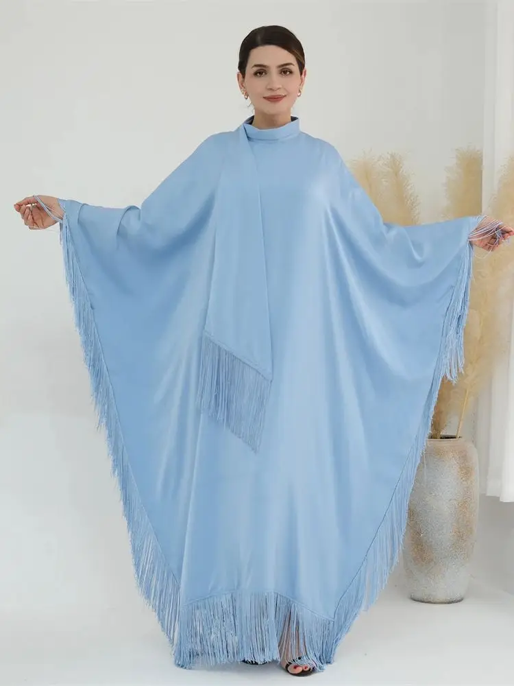 Eid Tassel Batwing Abaya Dubai Luxury 2024 Muslim Abayas For Women Kaftan Modest Dresses Islamic Clothing Robe Femme Musulmane