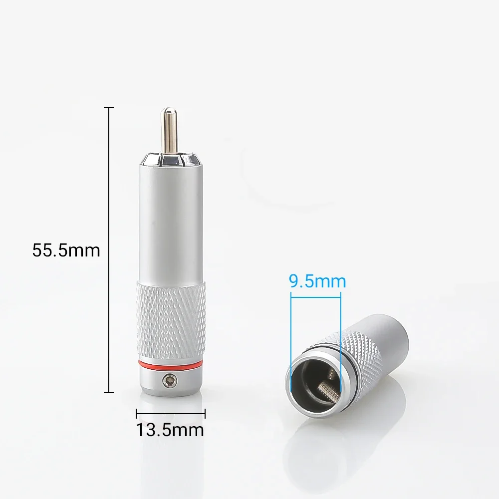 Audiocrast Rhodium Plated RCA Male Plug Solder Type Hi-End Audiophile Audio Connector For Phono Analogue Signal Cable