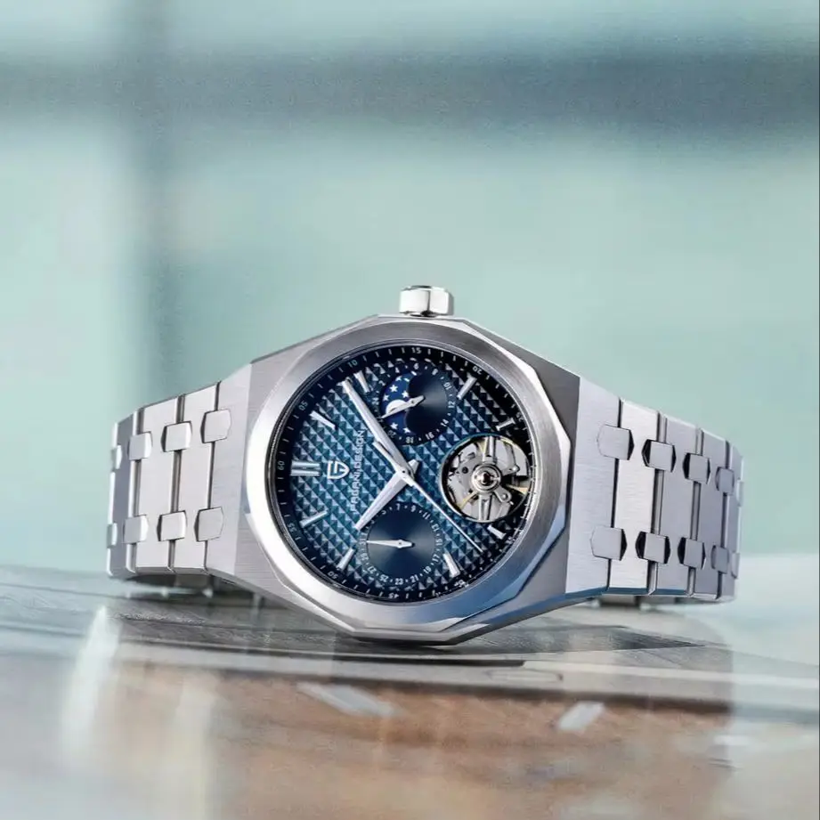 PAGANI DESIGN Mens Watches 2026 New Tourbillon moon phase Automatic Watch For Men AR AF Sapphire glass Mechanical Wristwatch Men