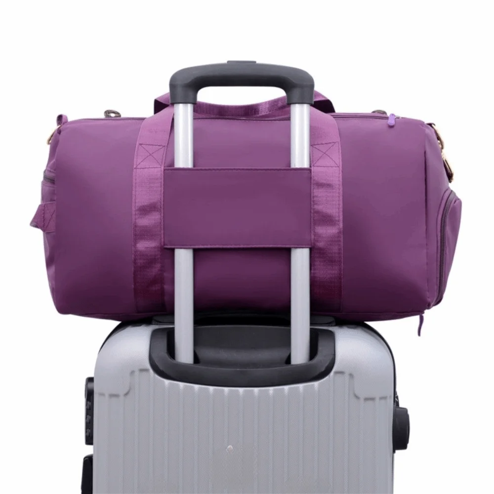 

Oxford Travel Luggage Bag Multi-functional Short Distance Nylon Duffle Bag Multi Layered with Shoe Compartment