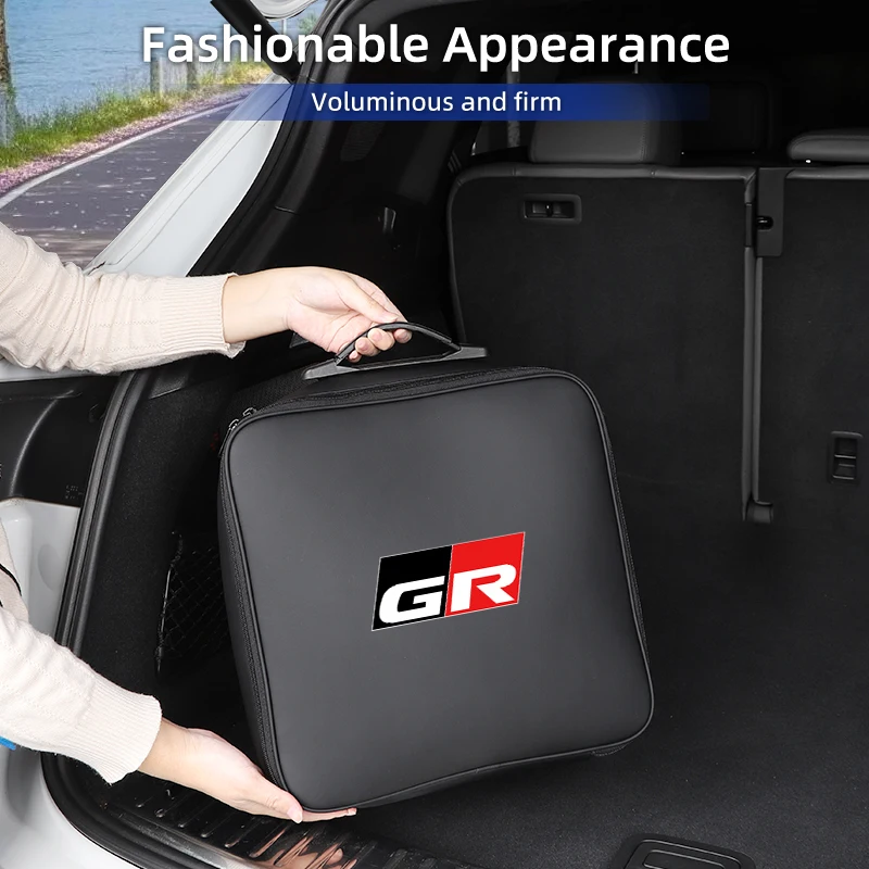 

EV Car Charging Cable Storage Box Electric Vehicle Charger Cables Carry Bag For Toyota GR Gazoo Racing Sport C-HR RAV4 Avensis