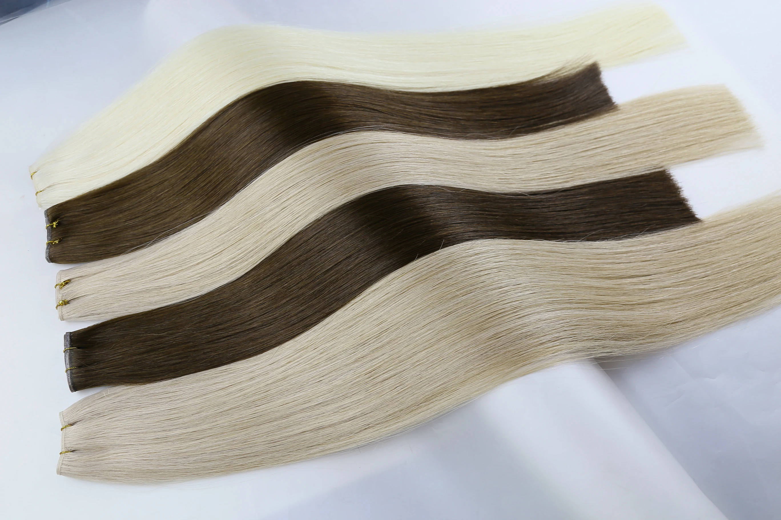 100% Human Hair Weft Virgin Hair No Short Hair Neat Ends For Salon Use Professional Quality Custom Color Matching