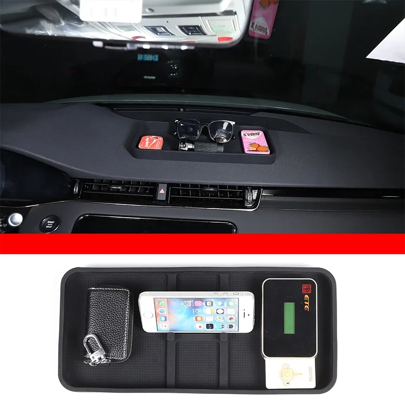 

For Land Rover Range Rover Evoque 2024 Black Car Styling Car Dashboard Multi-function Mobile Phone Anti-slip Mat Car Accessories