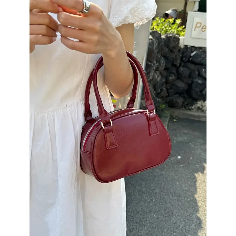 

South Korea 2025 Special-Interest Design Satchel Small Square Bag Female Exquisite and Versatile Shoulder Crossbody Bowling B...