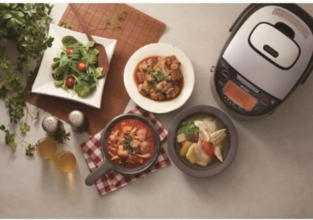 JKT-D Multifunktionaler elektrischer Reiskocher mit Induktionsheizung (IH) und 12 Kochstufen (Silber Schwarz)