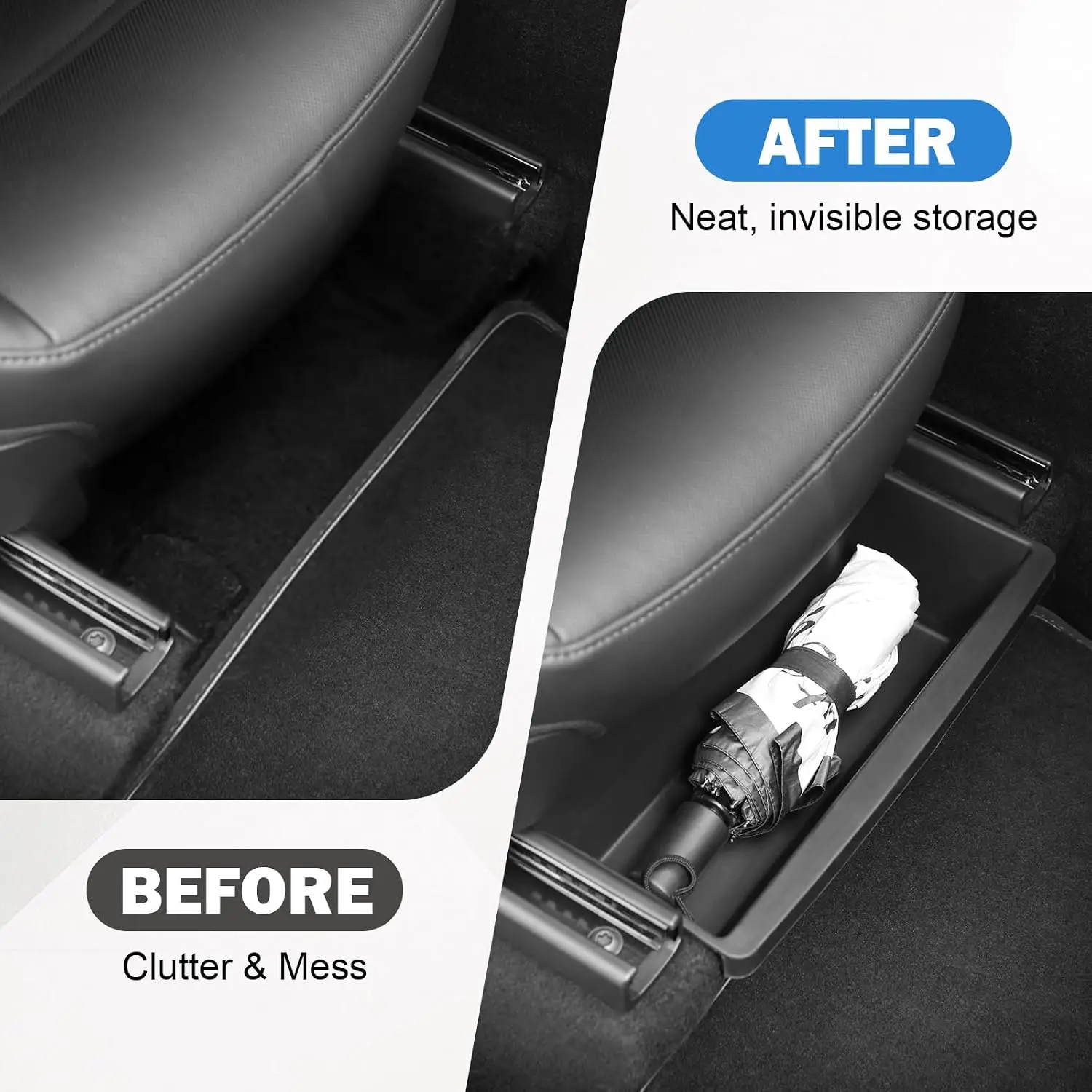 Under Seat Storage Box for Tesla Model Y Juniper, Hidden Organizer Tray for Front Passenger Seat,  for Model Y Juniper,2025-2026