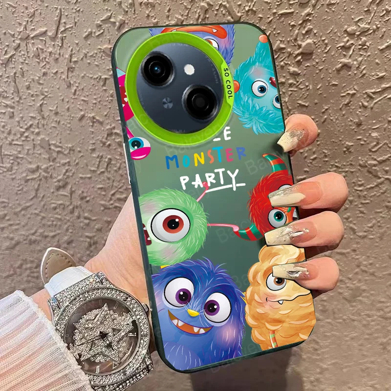 حافظة لهاتف Tecno Spark GO 1 Spark 30c 20c 10c 20 10 8c 7T 6 GO Pro Plus 4G 5G حافظة هاتف ليزر فاخرة على الطراز الكرتوني رقم 2