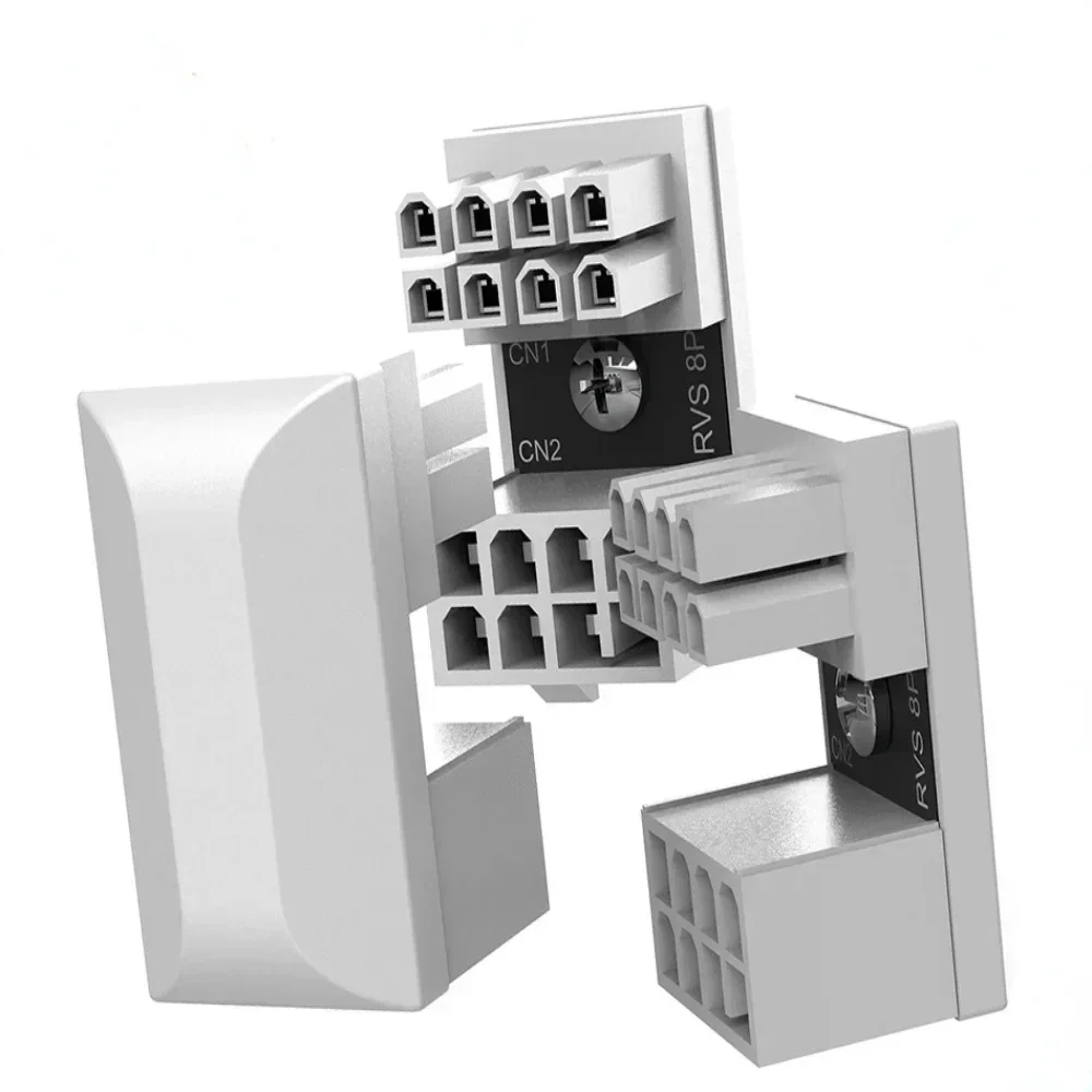 2PcsATX GPU VGA PCIe 8 Pin 6Pin U إلى 180 درجة زاوية موصل لوحة مهايئ الطاقة لسطح المكتب بطاقة الفيديو الرسومات عكس النوع #1