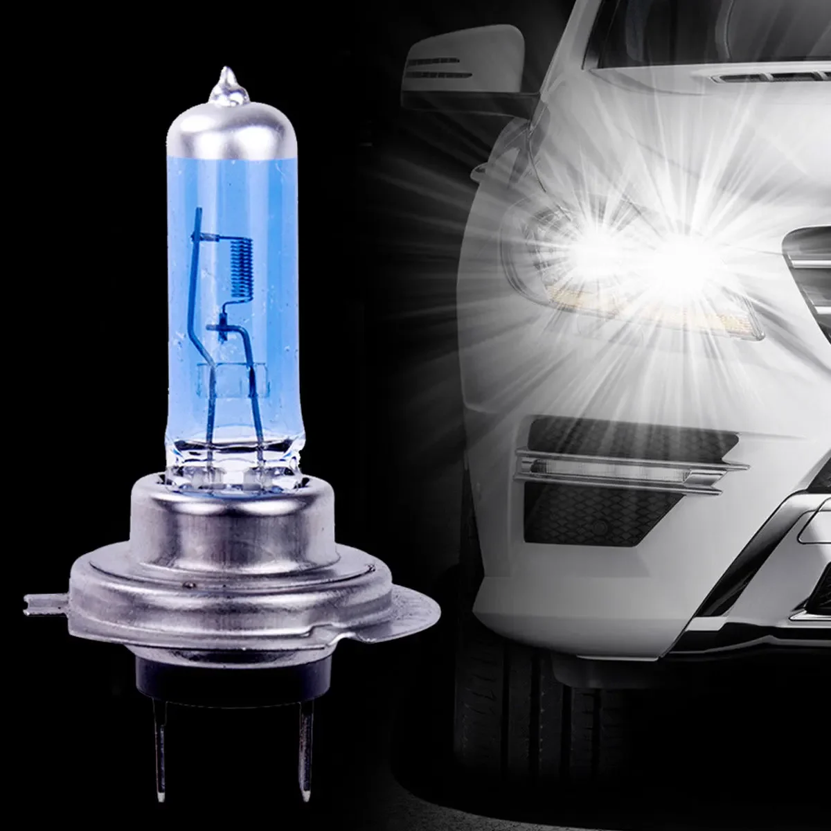 Car Lamps 1pc H7 LED 100W 6000K Xenon Hid Super White Effect Look Headlight Lamp Light Bulb 12V Fog Lights Daytime Running Lamp