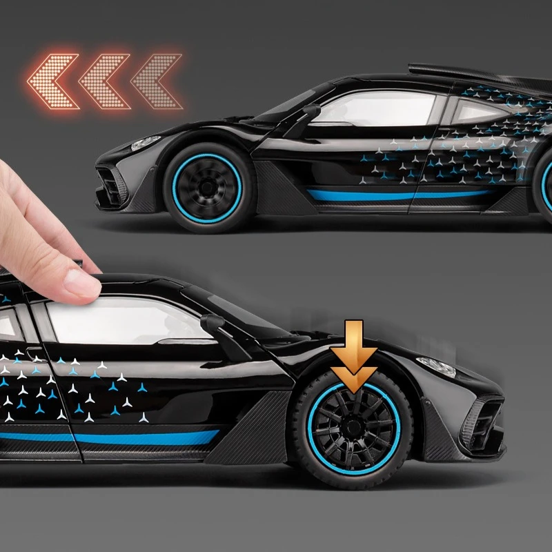 1:24 AMG ONE Sports Car Model Diecast Metal Toy Vehicles Car Model Sound Light Model Collection Toy Gift