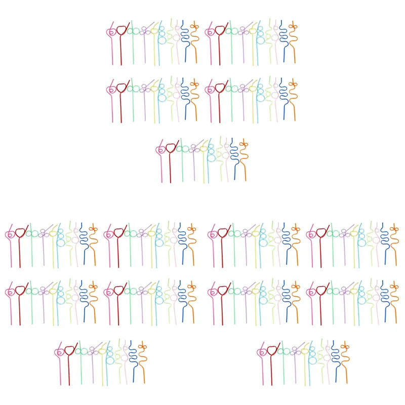 

BAAG-Crazy Loop Straws, (упаковка из 150 шт.) Многоразовые трубочки для питья Crazy Silly, мега упаковка, не содержит BPA и PFOA