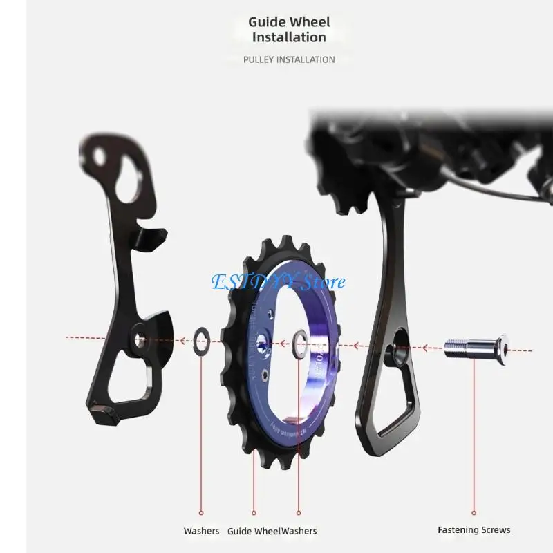 

G6DE Bicycles Ceramics Bearing Jockeys Wheel Cycling Derailleur Smooth Durability for Accurate Speed and Quiet Operations