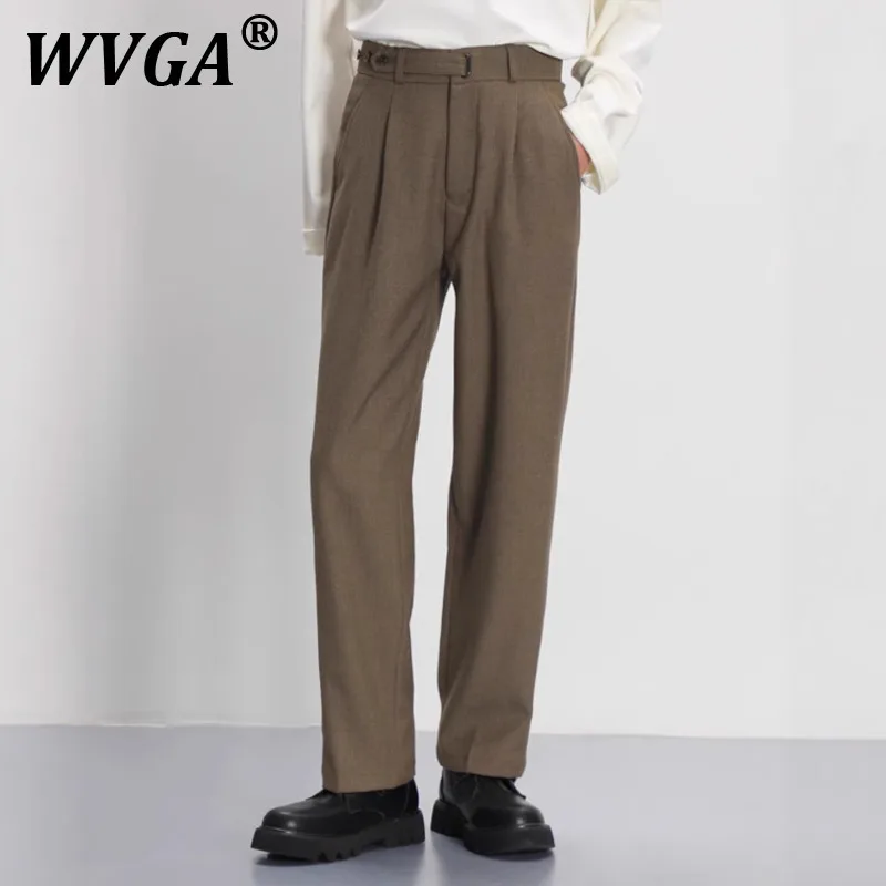 

WVGA весенне-осенний новый мужской Y2K High Street драпированный однотонный прямой костюм-брюки винтажный модный нишевый повседневный корейский Ins W7298
