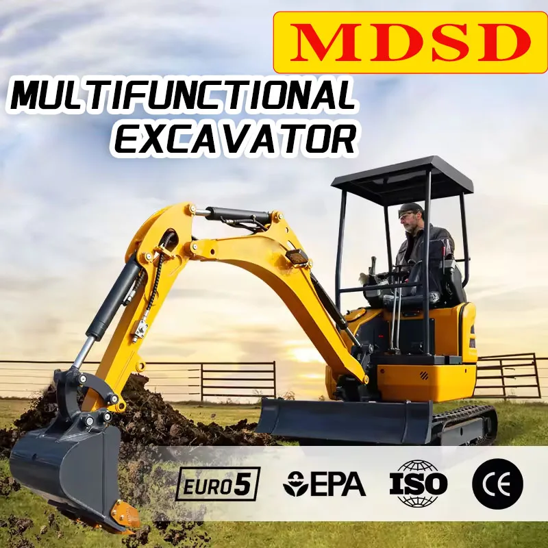 2 Ton Mini Excavator for Kubota/Yanmar Engine Compact Digger Multifunctional Small Bagger With Rubber Track Customized For Sale