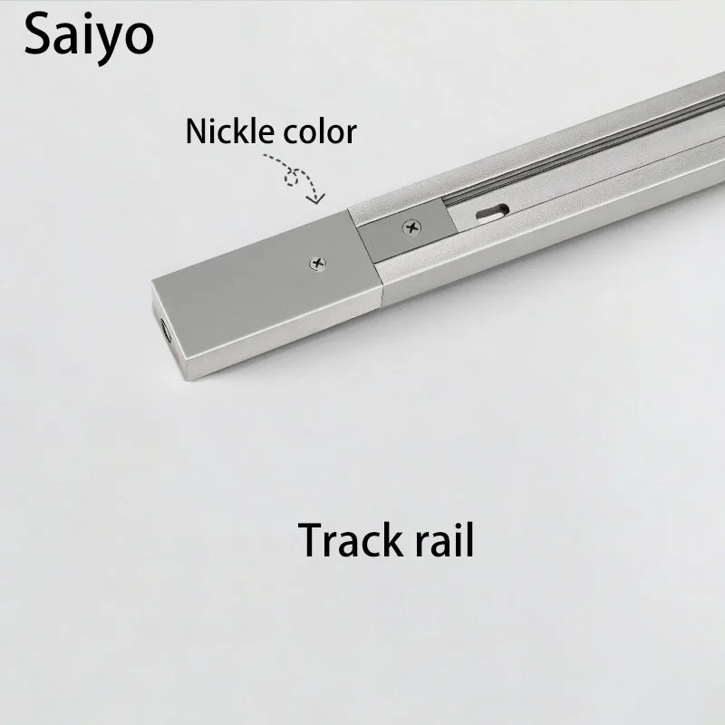 LED Track Rail Kit Spotlight 0.5M 1M Bauhaus Style Stainless Steel Nickle color One Phase Two Wire System T L Connector Aluminum