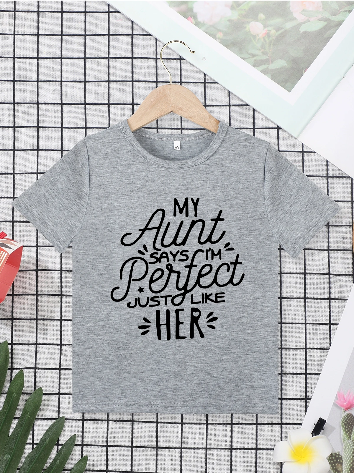 Funny Harajuku Kids T-shirt My Aunt Says I\'m Perfect Just Like Her Printed Boys Girls Clothes Urban Street Casual Child Shirt