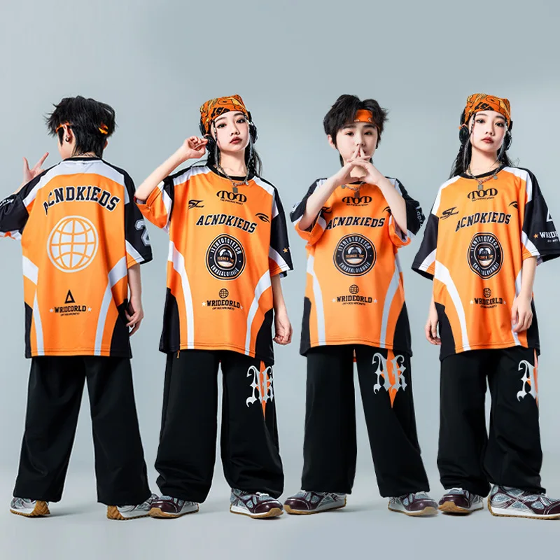 

Street dance children's trendy clothes, boys' hip-hop performance clothes, children's trendy cool suits, and primary school