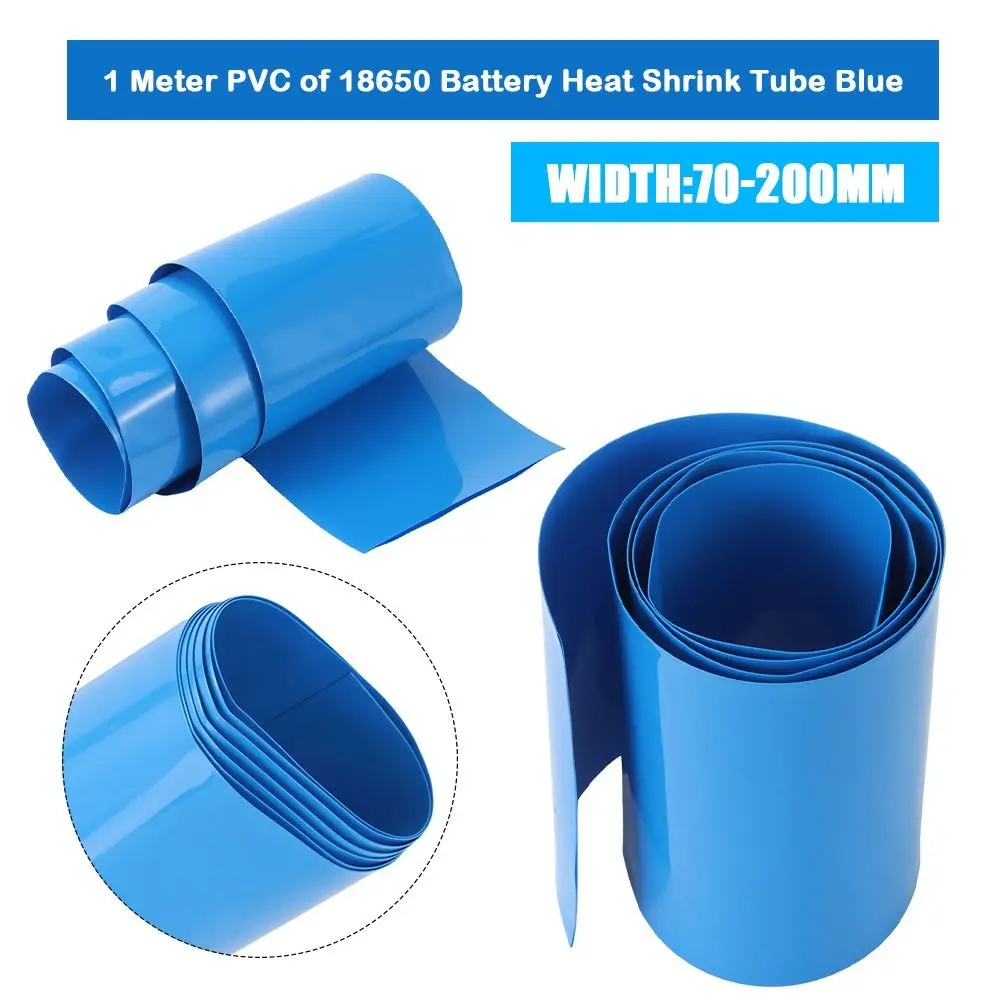1Meter/Pack New Li-ion Wrap Heat Shrink Tube PVC Multi Sizes Shrinkable Film 70-200mm Width 18650 Battery Pack Tape Sleeves