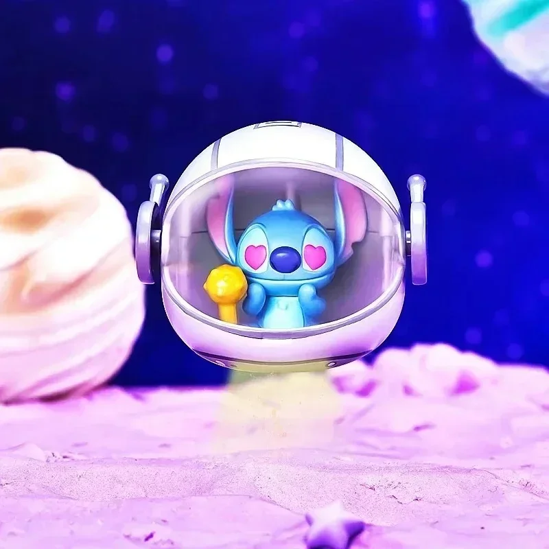 6PCS Kawaii Disney Stitch Blind Box Interstellar Shuttle Series Blind Box Home Desktop Decoration Cute Doll Handmade Toy Gifts