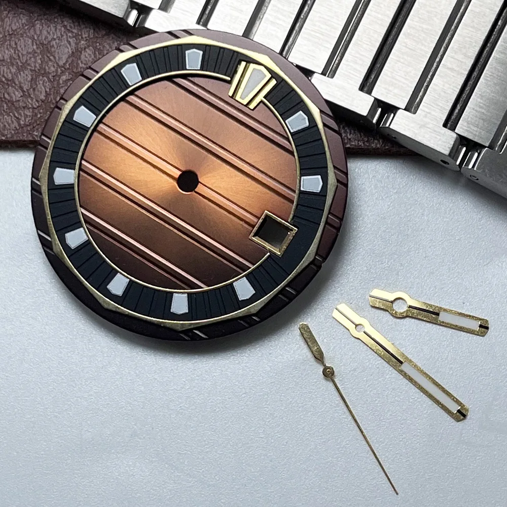 32mm sunflower-shaped fluorescent dial, featuring horizontal stripes, compatible with 8215 movement case accessories