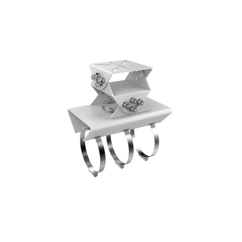 DS-1214ZJ-T Steel and Stainless Steel PT Joint, DS-1214ZJ Aluminum Alloy Steel Horizontal Pole Mount Bracket, Hikvision White