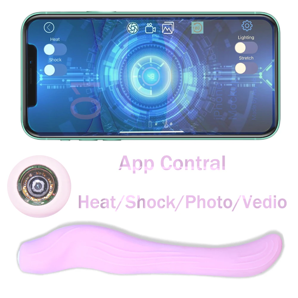 Intelligent APP Control Camera Endoscope Visual Video Adult Vibrators Dildo Sex Toy